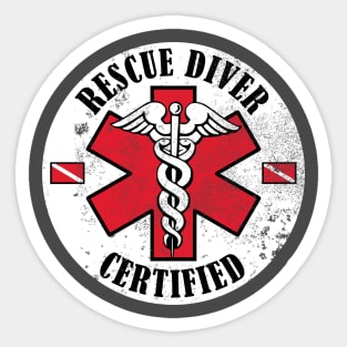 Rescue Diver Certified (Distressed) Sticker